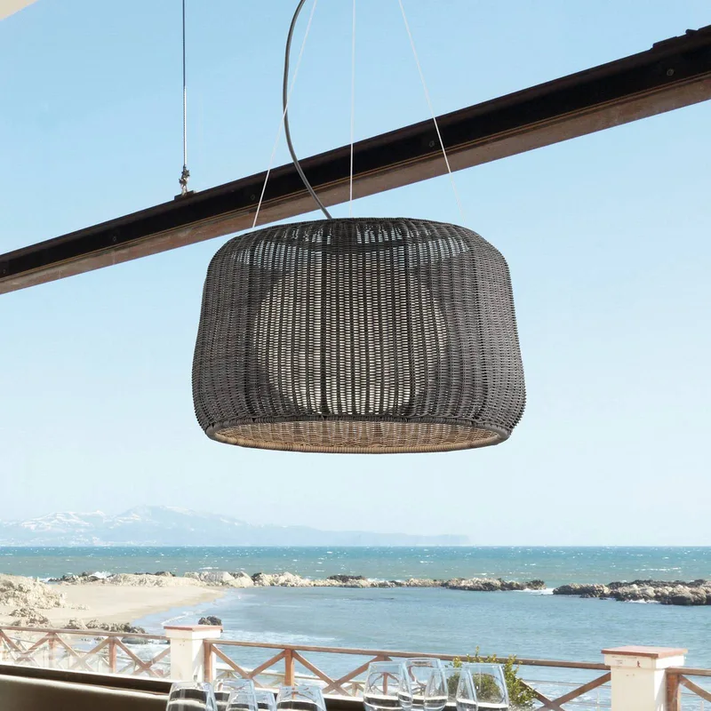 buiten hanglamp Fora 90, grafietbruin/bruin, E27 by Bover in Grafietbruin, Brown – product photo