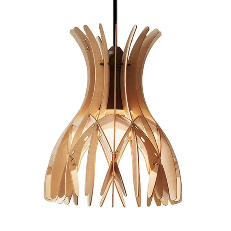 Domita S/20 hanglamp, bruin/beuken by Bover in Beuken, Grafietbruin – product photo