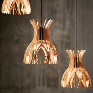 Domita S/20 hanglamp, bruin/beuken by Bover in Beuken, Grafietbruin – product photo 2 of 2