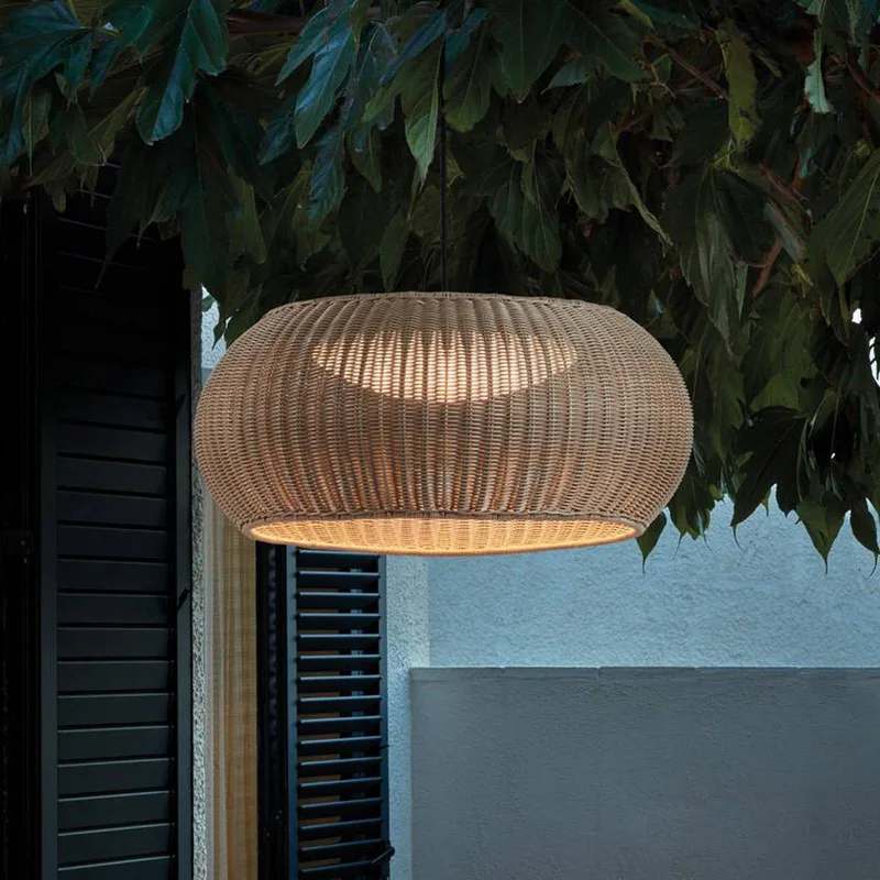 LED buiten hanglamp Perris, bruin/beige, Ø 47 cm by Bover in Brown, Beige – product photo