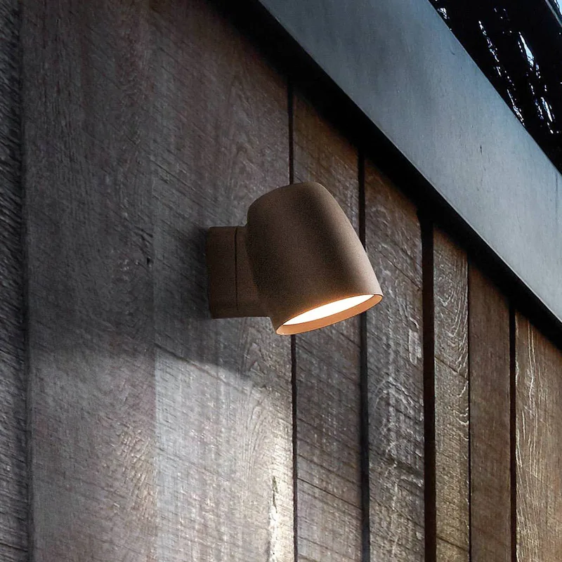 LED buiten wandlamp Moer, aluminium/staal från Bover i Terracotta – produktbild