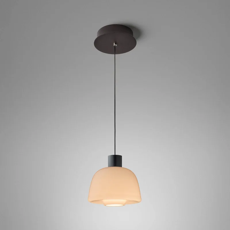 LED hanglamp Drep S/01, nude, glas, 2.700 K van Bover in Naakt, Zwart – productfoto