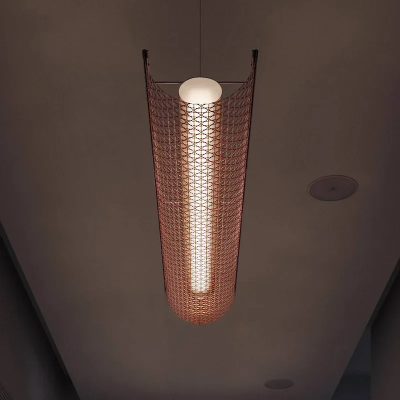 LED hanglamp Nans Balis S/140, bruin/rood, 140 cm by Bover in Brown, Red – product photo