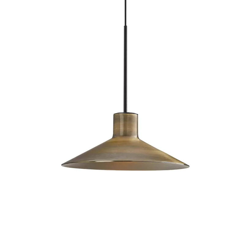 LED-hänglampa Platet, svart/messingfärgad von Bover in Ebbenhout-zwart, Antiek messing – Produktfoto