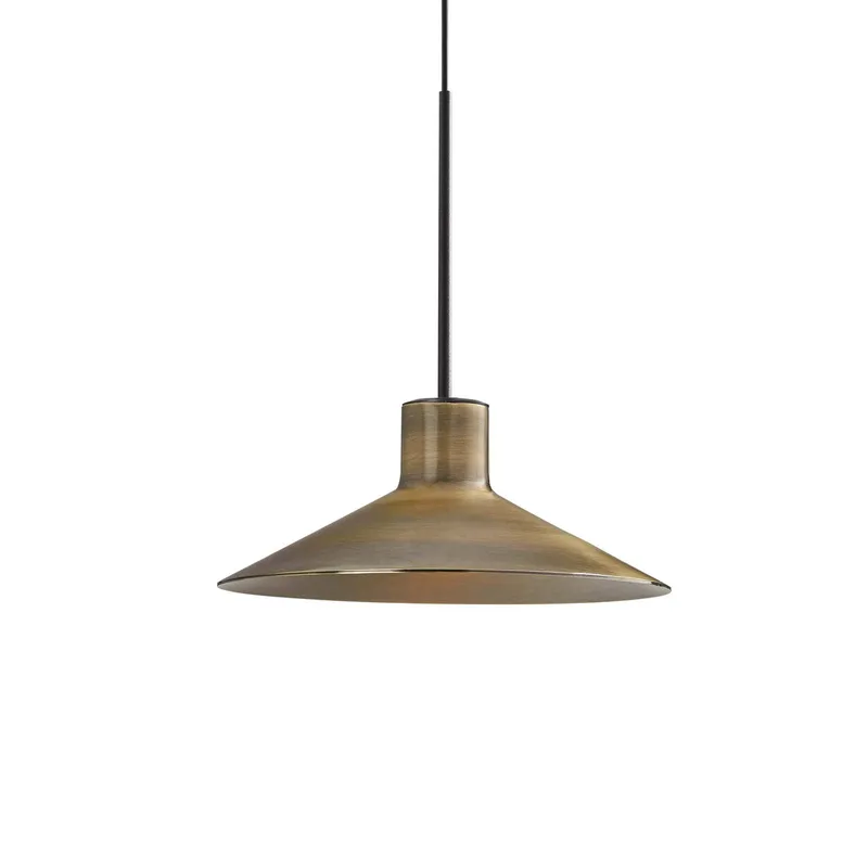 LED hanglamp Platet, zwart/messingkleurig Ø 20 cm by Bover in Ebbenhout-zwart, Antiek messing – product photo
