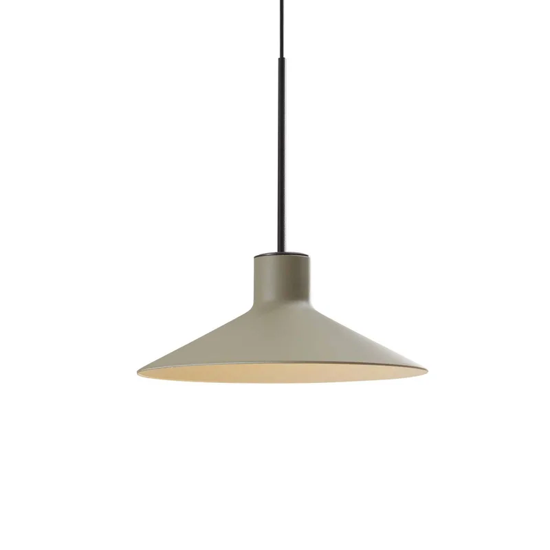 LED hanglamp Platet, zwart/olijfgrijs, Ø 20 cm van Bover in Ebbenhout-zwart, Olijfgrijs – productfoto