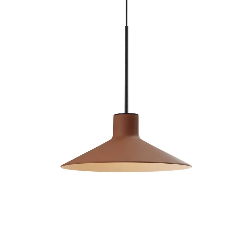 LED hanglamp Platet, zwart/terracotta, Ø 20 cm von Bover in Ebbenhout-zwart, Terracotta – Produktfoto