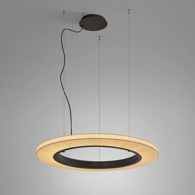 LED hanglamp Roda S/90, bruin/crèmekleurig, 1-10V van Bover in Bruin, Crème – productfoto