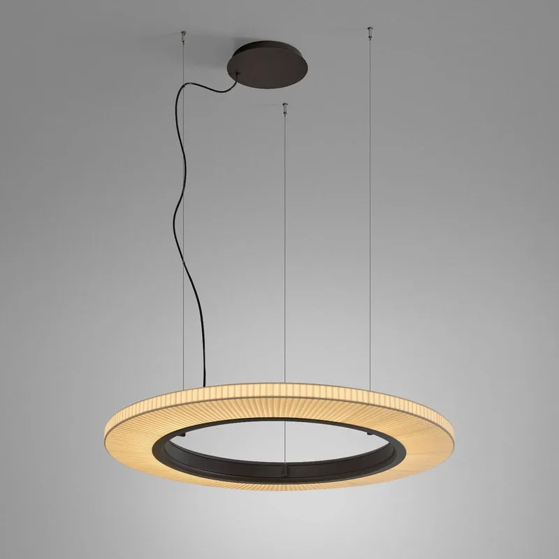 LED hanglamp Roda S/90, bruin/crèmekleurig, TRIAC van Bover in Bruin, Crème – productfoto