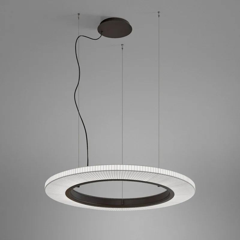 LED hanglamp Roda S/90, bruin/wit, Ø 90 cm, TRIAC by Bover in Brown, White – product photo