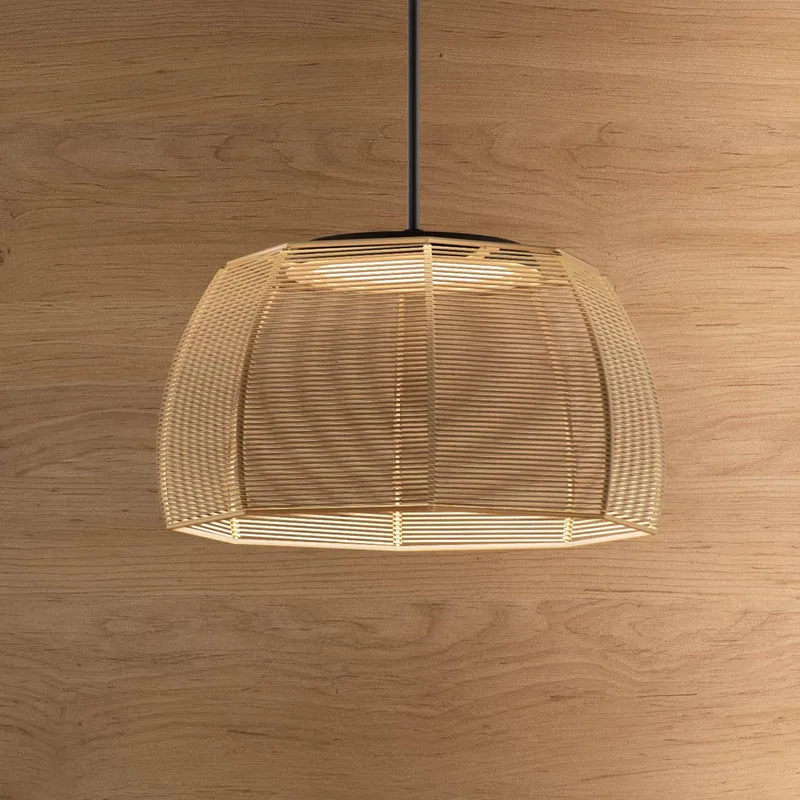 LED hanglamp Tanit, Ø 43 cm, zwart/beige, stof van Bover in Zwart, Beige – productfoto