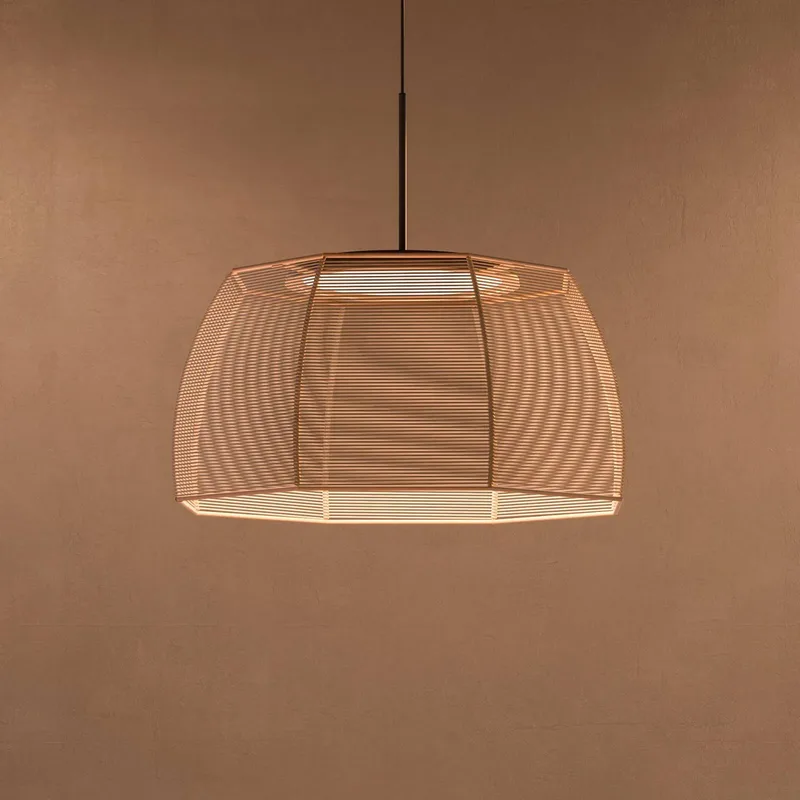 LED hanglamp Tanit, Ø 61 cm, zwart/beige, stof von Bover in Schwarz, Beige – Produktfoto