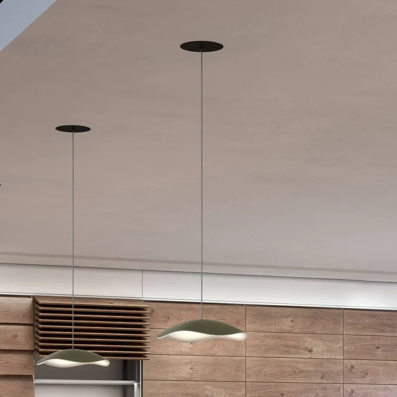 LED hanglamp Valentina S24, olijfgrijs/wit van Bover in Olijfgrijs, Wit – productfoto
