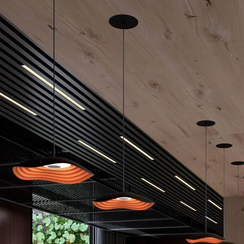 LED-Einbau-Hängelampe Valentina S24, schwarz/kupfer von Bover in Schwarz, Kupfer – Produktfoto