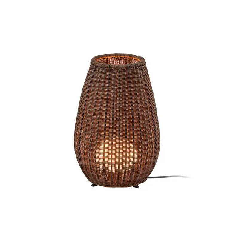 LED tafellamp Amphora, bruin/rattanbruin, 47 cm van Bover in Bruin, Rotan-bruin – productfoto