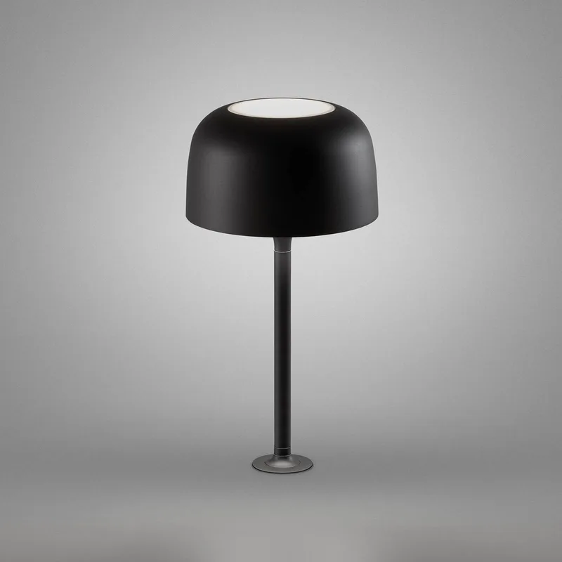 LED tafellamp Bol, mat zwart, hoogte 33 cm van Bover in Matzwart, Wit – productfoto