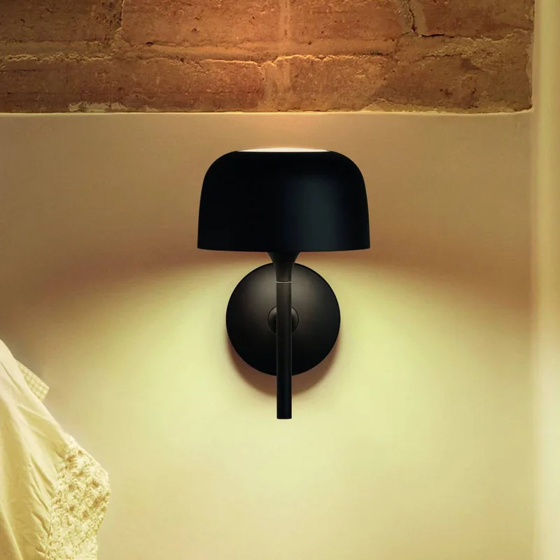 LED wandlamp Bol zwart mat, aluminium, hoogte 27 cm van Bover in Matzwart, Wit – productfoto