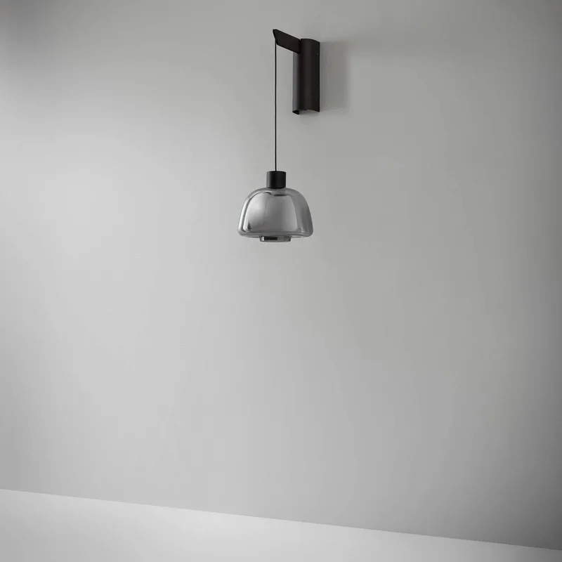 LED wandlamp Drep A/01, rookgrijs, glas, 2.700 K by Bover in Black, Rookgrijs – product photo 2 of 2