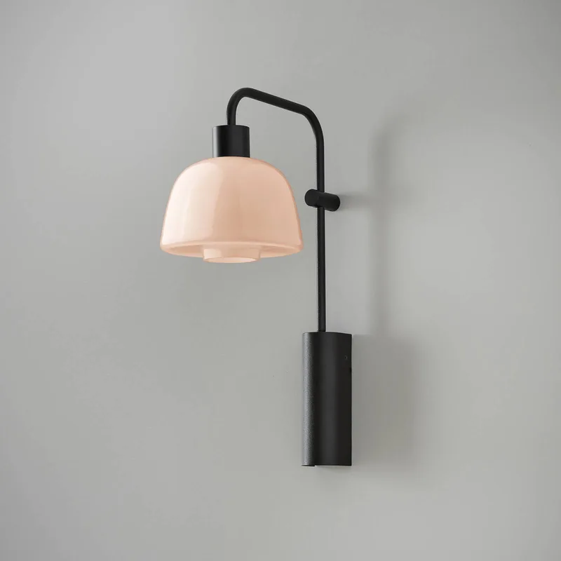 LED wandlamp Drep A/04, nude, glas, zwart, 2.700 K by Bover in Black, Nude – product photo