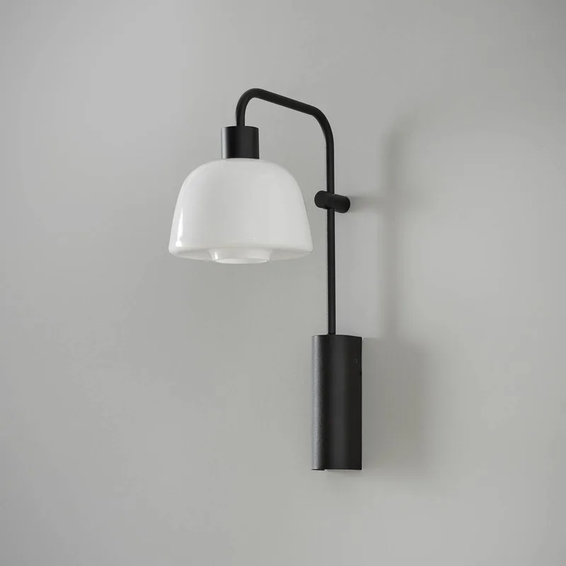 LED wandlamp Drep A/04, wit, glas, zwart, 2.700 K by Bover in Black, White – product photo 2 of 2