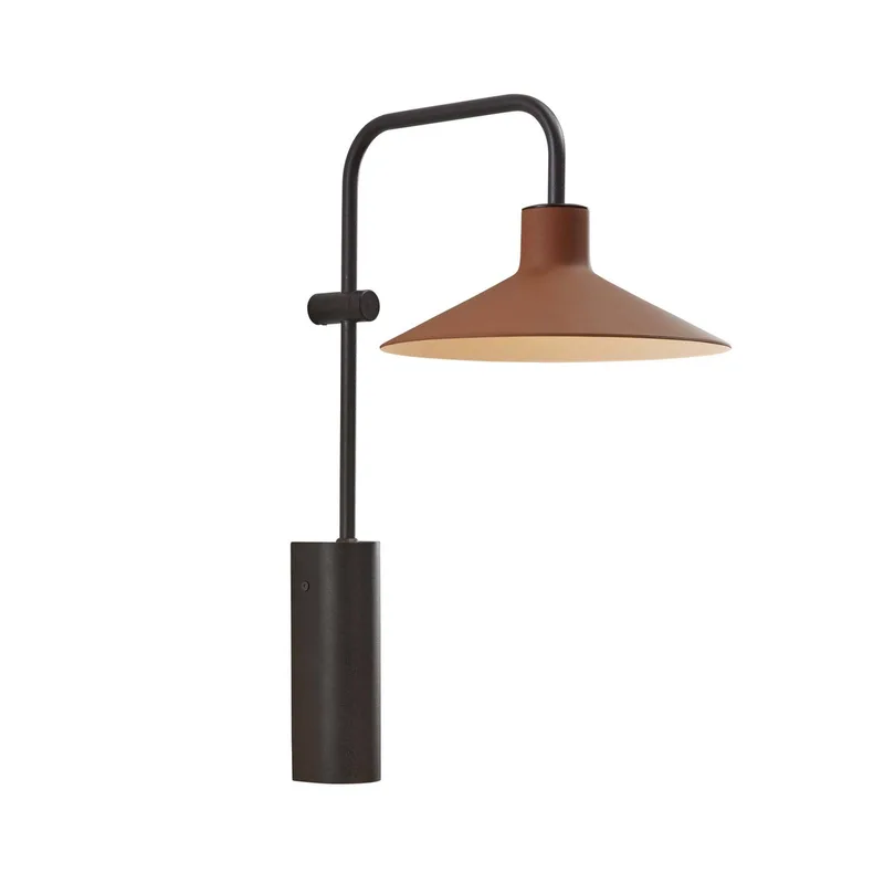 LED-vägglampa Platet A/02, svart/terrakotta von Bover in Ebbenhout-zwart, Terracotta – Produktfoto