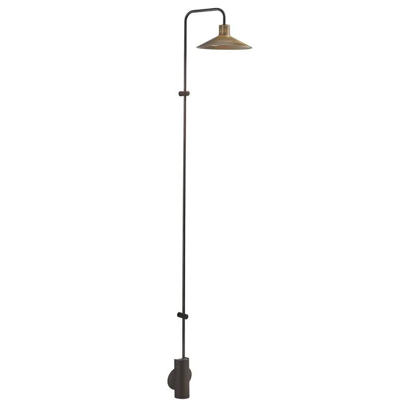 LED wandlamp Platet A/06, kleur zwart/antiek messing de Bover en Ebbenhout-zwart, Antiek messing – photo du produit