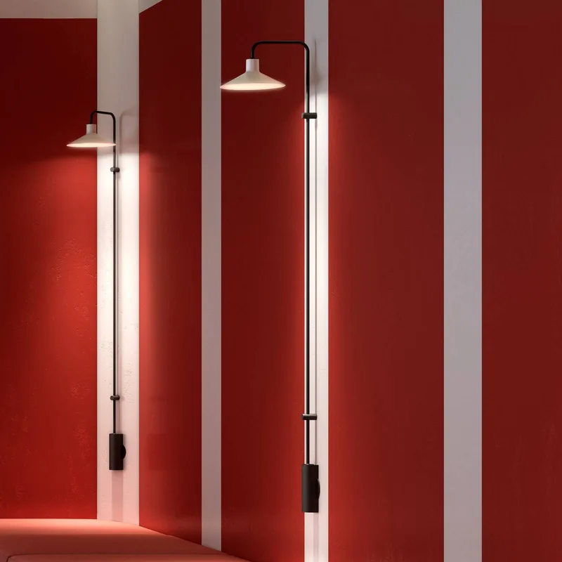 LED wandlamp Platet A/06, zwart/grijs, 154 cm von Bover in Ebbenhout-zwart, Hellgrau – Produktfoto
