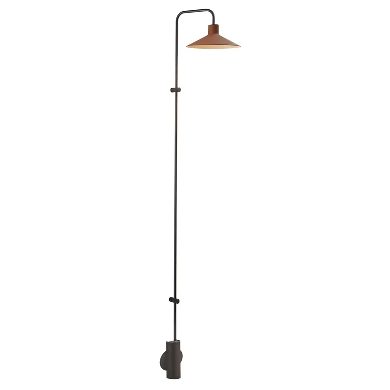 LED wandlamp Platet A/06, zwart/terracotta, 154 cm fra Bover i Ebbenhout-zwart, Terracotta – produktbillede