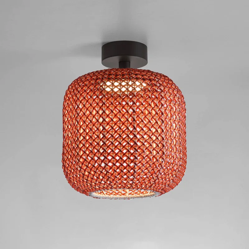 Nans PF/31 LED buiten plafondlamp, rood by Bover in Grafietbruin, Red – product photo
