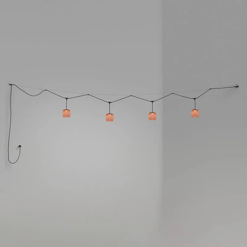 Nans S/16/4L LED-buiten hanglamp, rood by Bover in Grafiet-bruin, Red – product photo