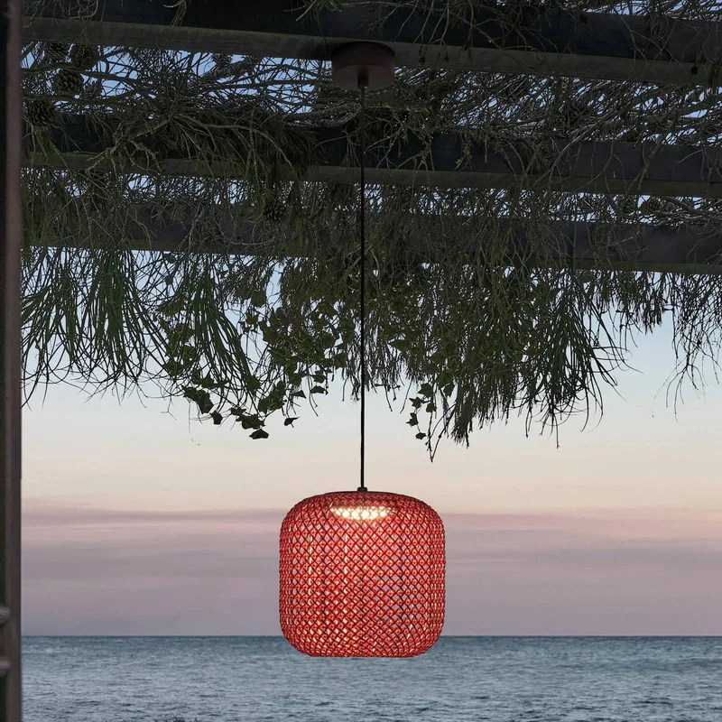 Nans S/21 LED buiten hanglamp, rood van Bover in Grafietbruin, Rood – productfoto