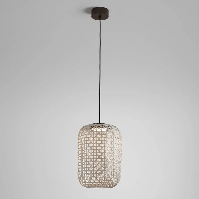 Nans S/31.2 LED buiten hanglamp, beige van Bover in Grafietbruin, Beige – productfoto