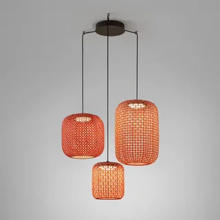 Nans S/3L LED hanglamp, 3-lamps, rood von Bover in Grafiet-bruin, Rot – Produktfoto 1 von 2