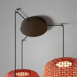 Nans S/3L LED hanglamp, 3-lamps, rood von Bover in Grafiet-bruin, Rot – Produktfoto 2 von 2