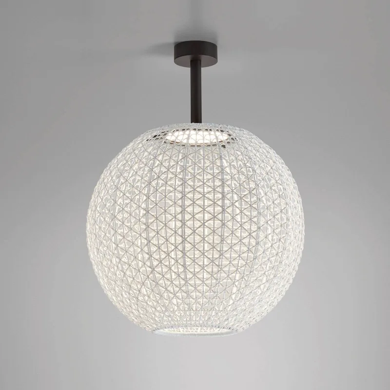 Nans Sphere PF/60 LED buiten plafondlamp beige by Bover in Grafietbruin, Beige – product photo