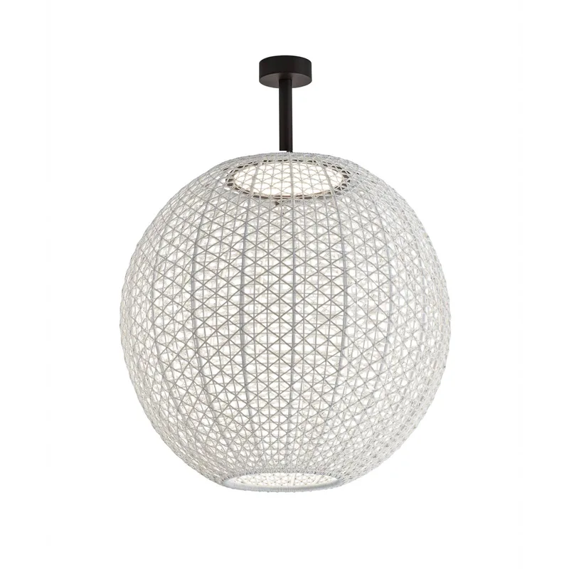 Nans Sphere PF/80 LED taklampa för utomhusbruk beige från Bover i Grafietbruin, Beige – produktbild