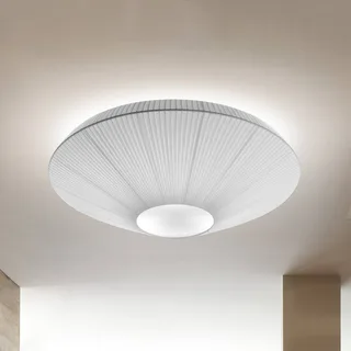 plafondlamp Siam 120, hoogte 61 cm, nikkel/wit de Bover en Nikkel, Blanc – photo du produit 1 sur 3