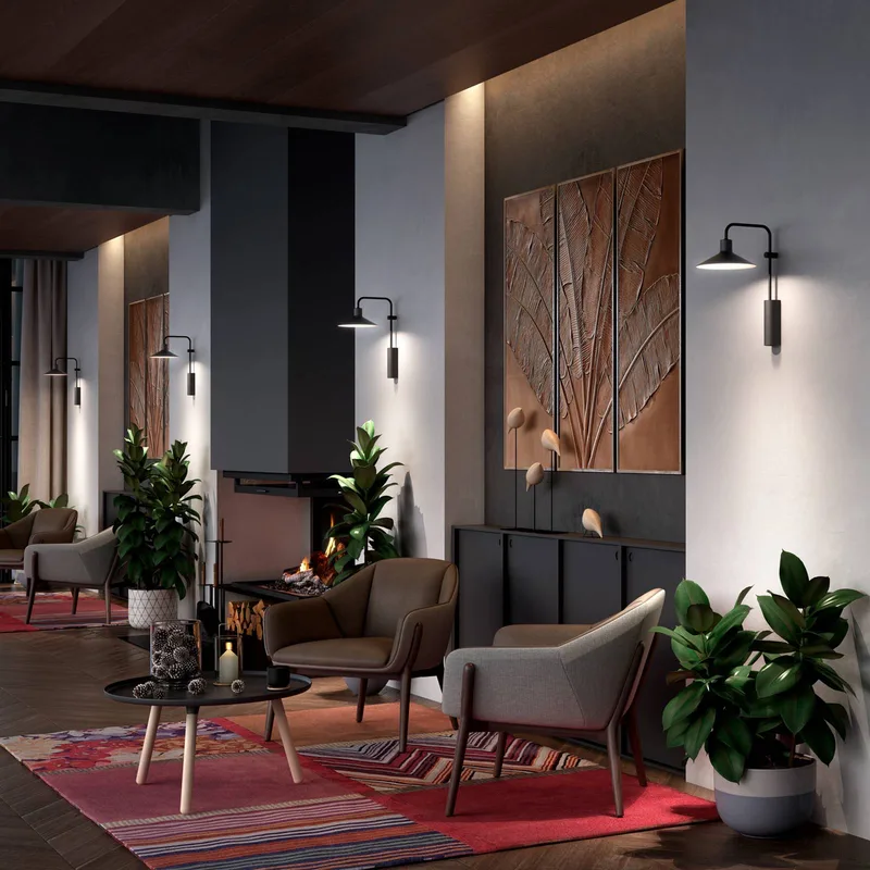Platet A01 LED buitenwandlamp kap van Bover in Zwart – productfoto