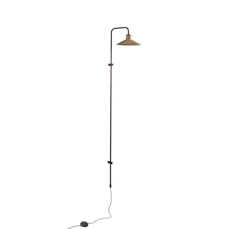 Platet A05 LED wandlamp dimmer, messing van Bover in Zwart, Antiek messing – productfoto