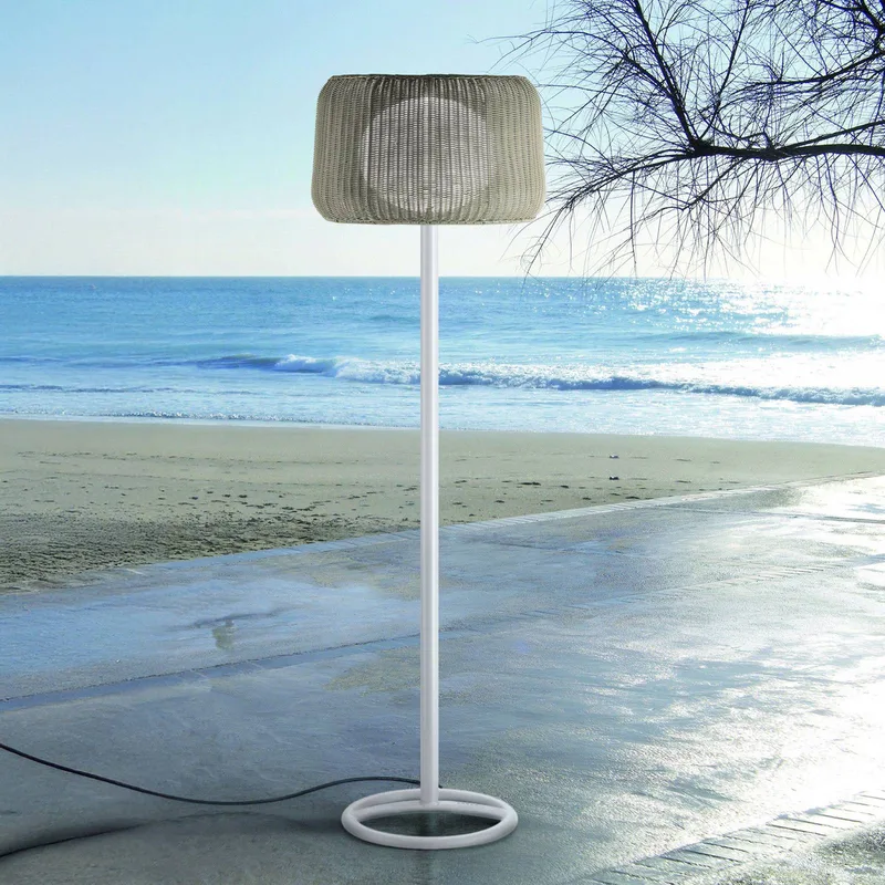 terraslamp Fora P, naturel wit/beige, hoogte 165 cm van Bover in Natuurlijk wit, Beige – productfoto