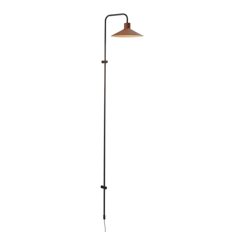 wandlamp Platet A/05, zwart/terracotta, 142 cm, E14 fra Bover i Ebbenhout-zwart, Terracotta – produktbillede