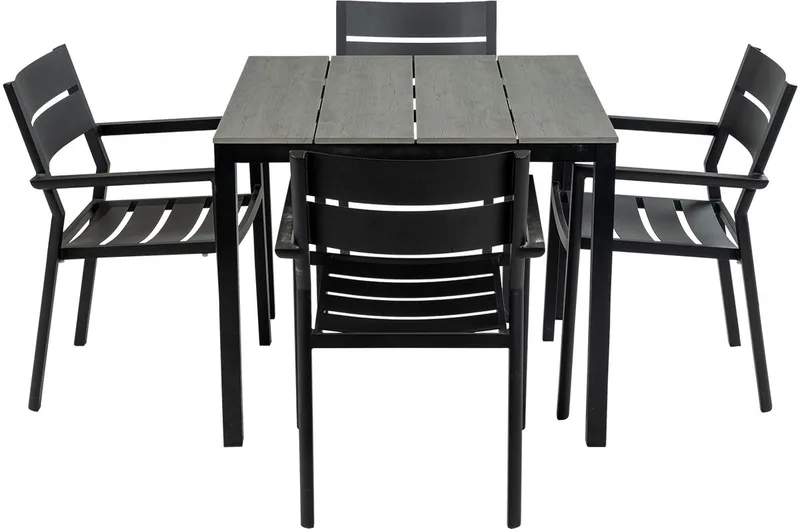 90x90 Cyprus | Grey + 4x Delia Zwart by Brafab in Black, Grey – product photo