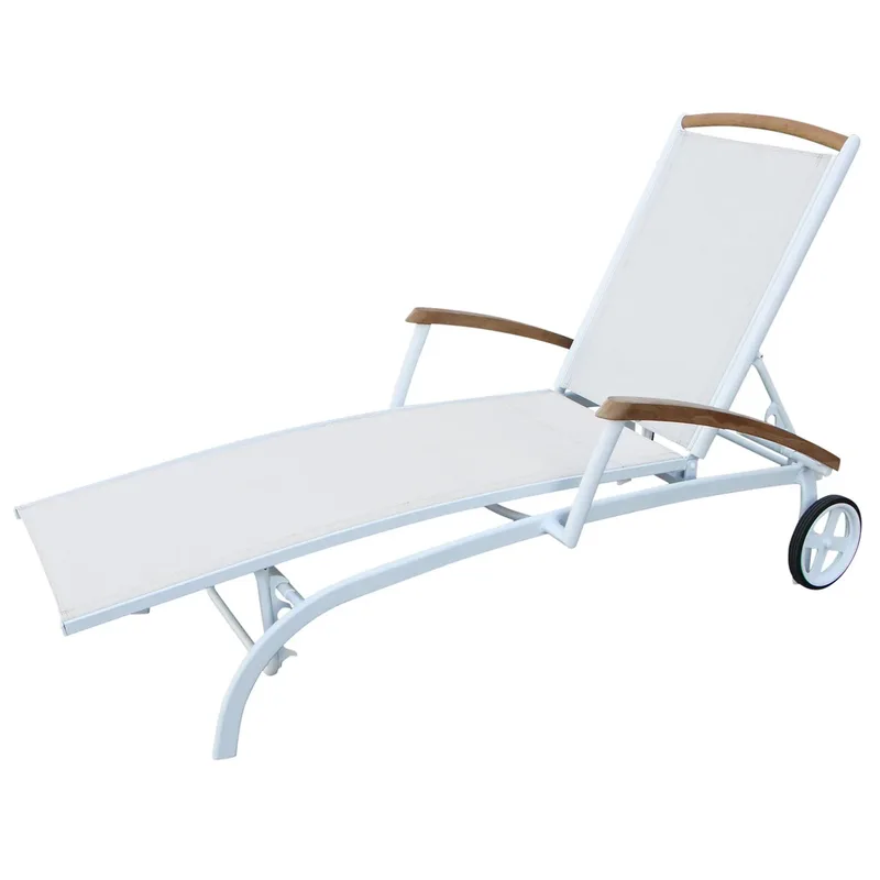 Andy daybed weiß/offwhite teak von Brafab – Produktfoto