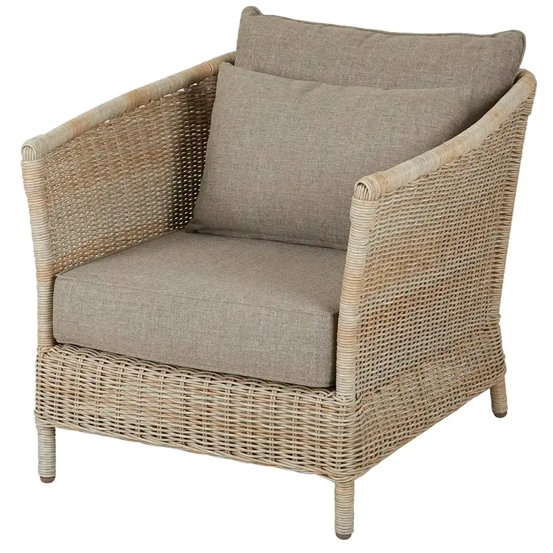Aster Sessel beige Rattan inkl. Kissen von Brafab – Produktfoto