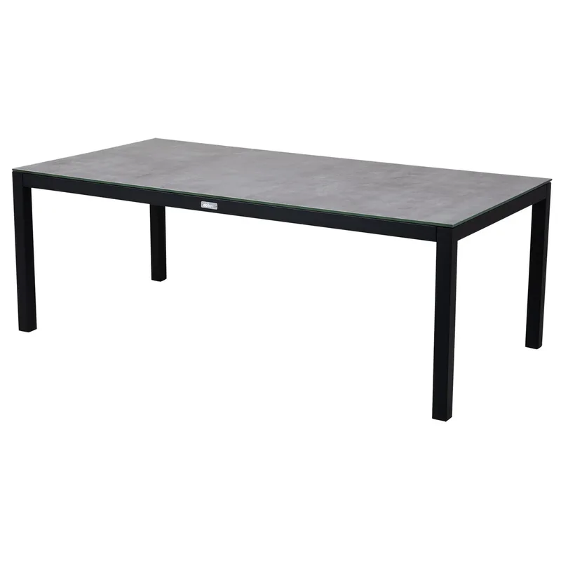 Belfort Couchtisch schwarz/grau Aluminium 70x140 3D-gedruckte Glasplatte von Brafab – Produktfoto