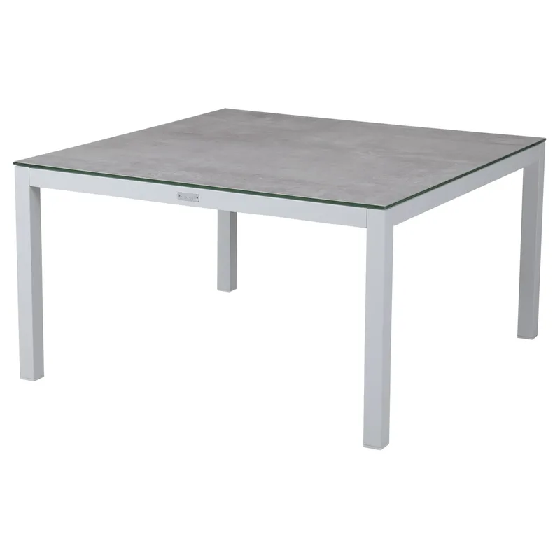 Belfort Couchtisch weiß/grau Aluminium 90x90 3D-gedruckte Glasplatte von Brafab – Produktfoto