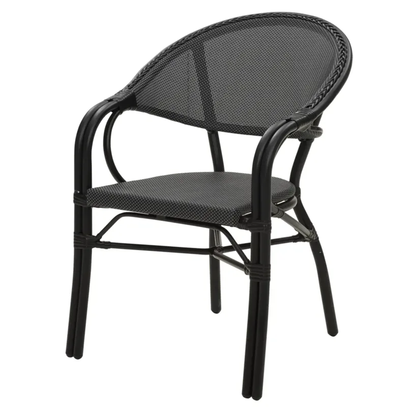 Bistrosessel mit Armlehnen Parterre Schwarz/Schwarz von Brafab – Produktfoto