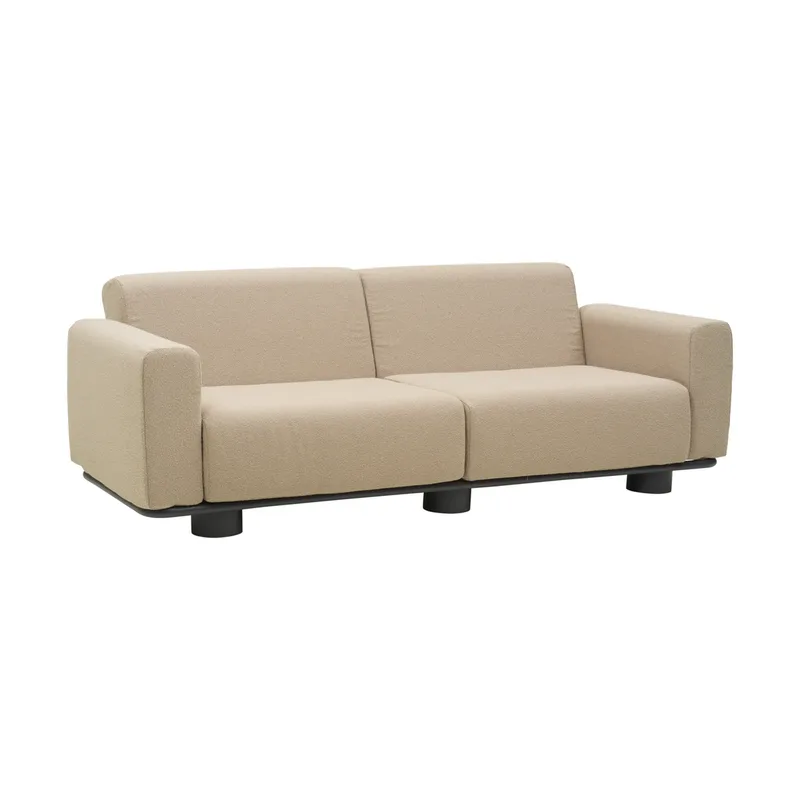 Bolster Sofa Anthrazit-teddy beige, 2,5-Sitzer från Brafab – produktbild