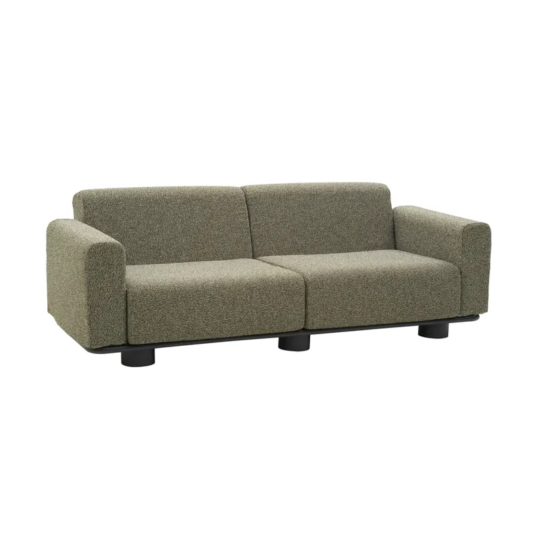 Bolster Sofa Anthrazit-teddy verde, 2,5-Sitzer by Brafab – product photo