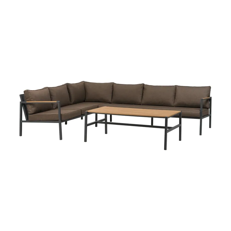 Cap Sofagruppe Anthrazit-braun, 6-Sitzer fra Brafab – produktbillede